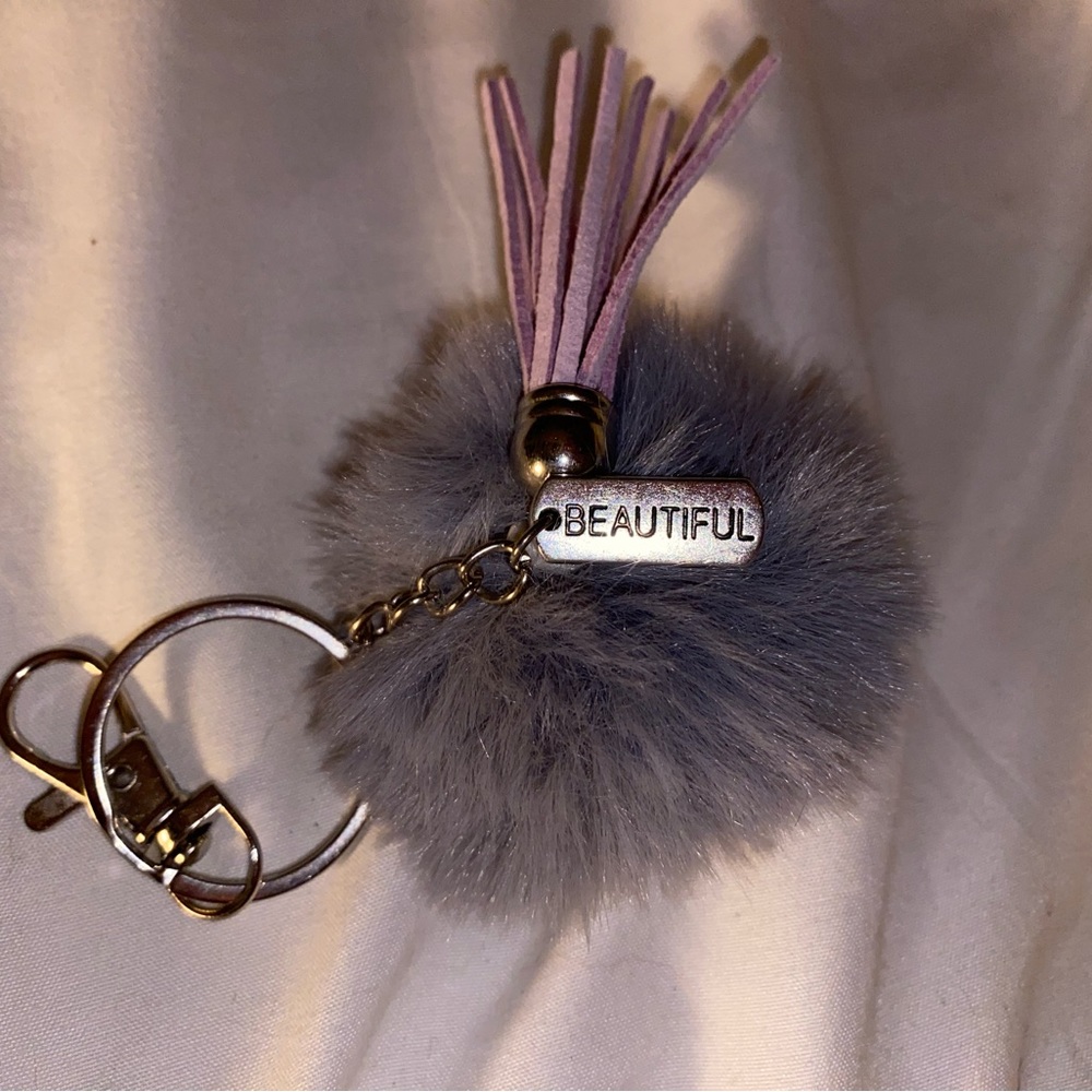 Handmade grey beautiful keychain